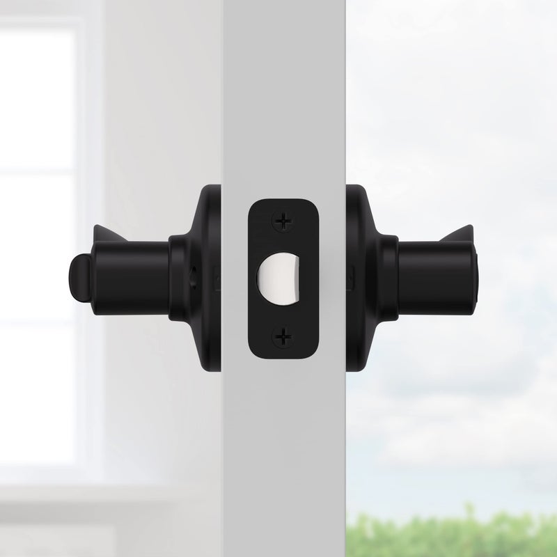 Kwikset Balboa Interior Privacy Door Handle with Lock  Door Lever For Bathroom and Bedroom  Matte Black Reversible Keyless Turn Lock - Image 4